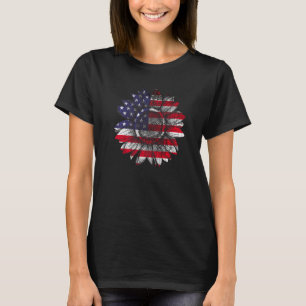 Camiseta Sunflower Flag Us 4 De Julho American Flag Patrio