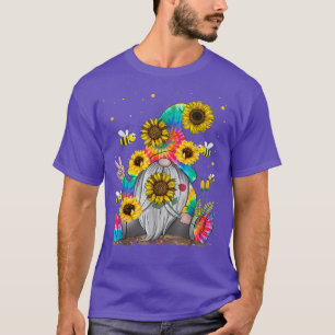 Camiseta Sunflower Gnomo Lover Hippie Gnomo Sunflower Mãe