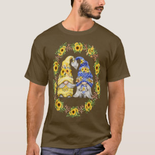 Camiseta Sunflower Gnomo Mostra Coração e Amor Para Jardine