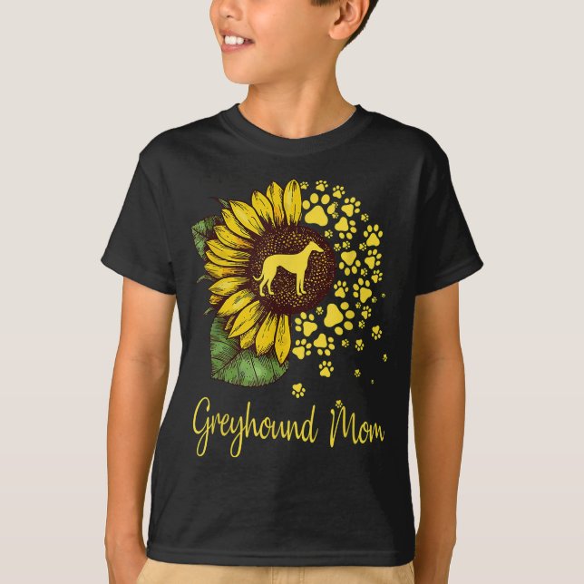 Camiseta Sunflower Greyhound Mãe Cão (Frente)