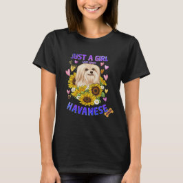 Camiseta Sunflower Havanese Girl ama Dog