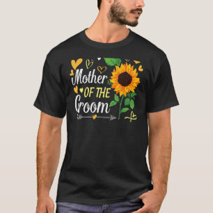 Camiseta Sunflower Heart Madre Do Groom Husband Esposa W