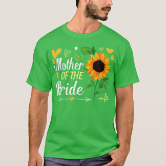 Camiseta Sunflower Heart Mãe Da Noiva Hus Wife Weddi