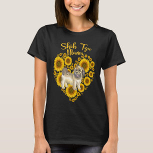 Camiseta Sunflower Heart Shih Tzu Mama Dia de as mães