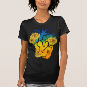 Camiseta Sunflower Heart Ucrânia Flag Ucraniano