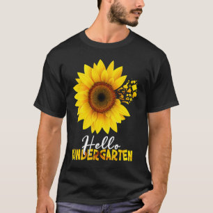 Camiseta Sunflower Hello Kindergarten Feliz Primeiro Dia De