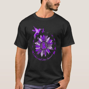 Camiseta Sunflower Hummingbird Ribbon Crohn's e Colitis W