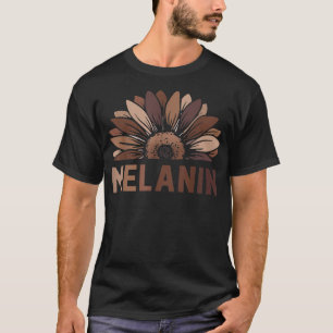 Camiseta Sunflower Melanin Queen African American Woman Bla