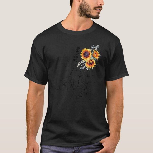 Camiseta Sunflower Meme Vovó Dia de as mães de Mão (Frente)