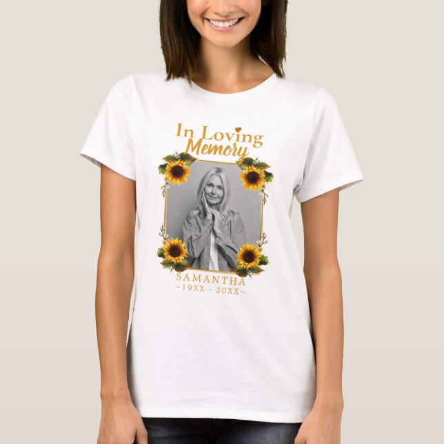 Camiseta Sunflower Memorial Foto: Perda de Camisa-Mãe (Frente)