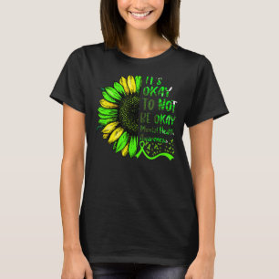 Camiseta Sunflower Mental Health Awarting Green Ribbon