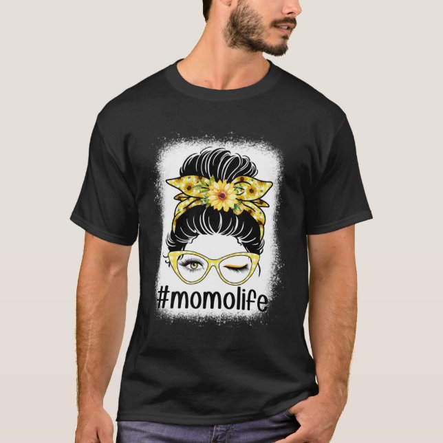 Camiseta Sunflower Momo Life Messaging Bun Bleaches Mãe da (Frente)