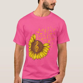 Camiseta Sunflower Music Note retro