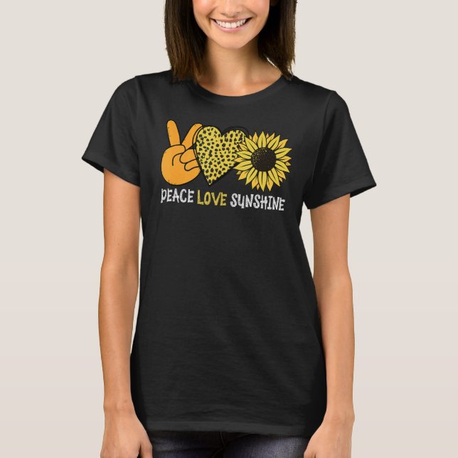 Camiseta Sunflower Peace Love Sunshine Sunflower Para Homen (Frente)