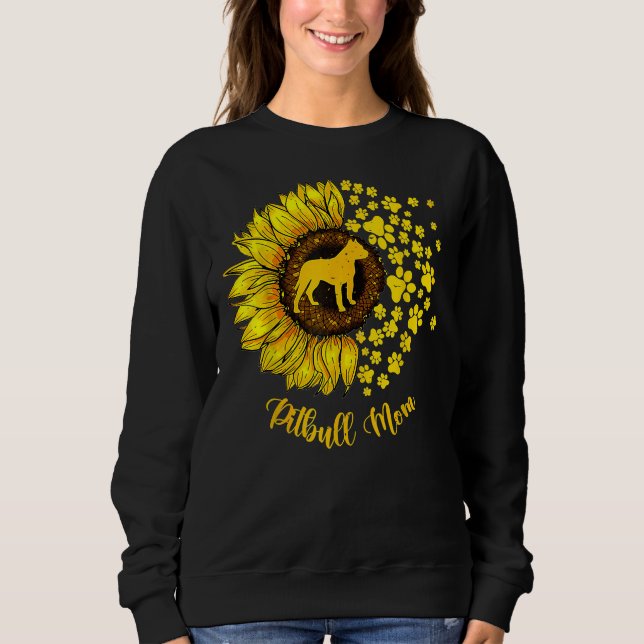 Camiseta Sunflower Pitbull Mãe Cachorro Lover (Frente)