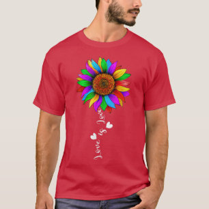 Camiseta Sunflower Rainbow Love É Love LGBT Gay Lésbica Pr