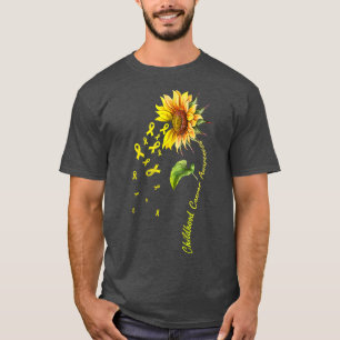 Camiseta Sunflower Ribbon Suporta Awarenes de Cancer Infant