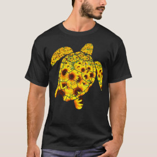 Camiseta Sunflower Sea Turtle Familiares Belos Fluxos