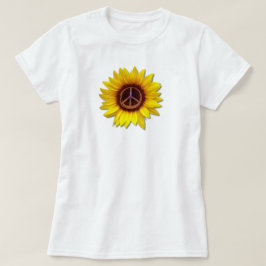 Camiseta Sunflower Sinal de Paz Sinal Ucrânia Flor