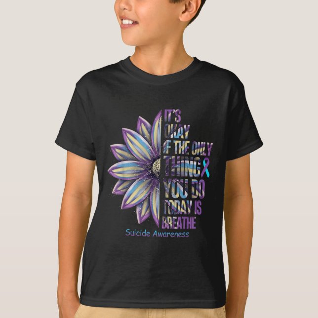 Camiseta Sunflower Suicide Prevention Awareness Week Teal P (Frente)