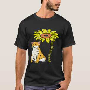 Camiseta Sunflower Sunshine Shiba Inu Akita Cão Japonês