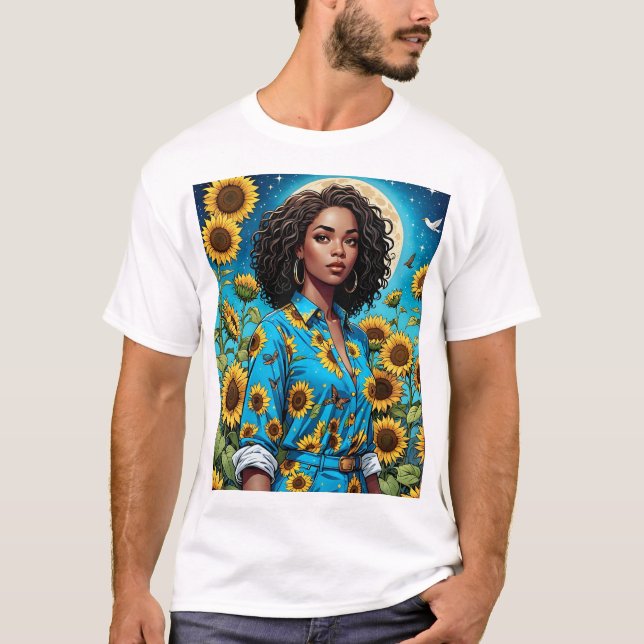Camiseta Sunflower T Shirt Beleza Lua Retroestética (Frente)