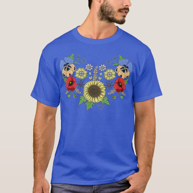Camiseta Sunflower Tee Cute Floral Vintage Ucraniano (Frente)