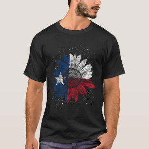 Camiseta Sunflower Texan Flag Usa Texas
