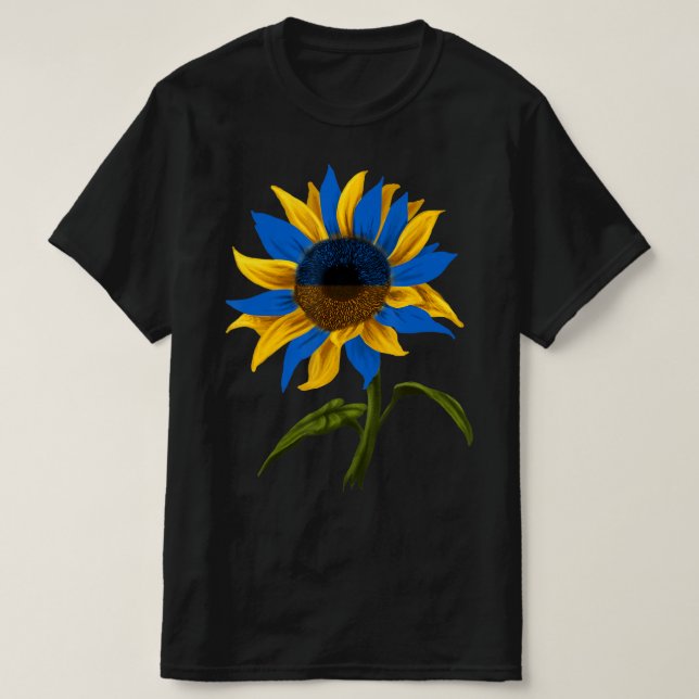 Camiseta Sunflower Ucraniano Estado-Membro Da Ukrain (Frente do Design)