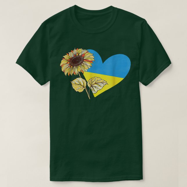 Camiseta Sunflower Ucraniano Stand Com Ucrânia Ukrain (Frente do Design)