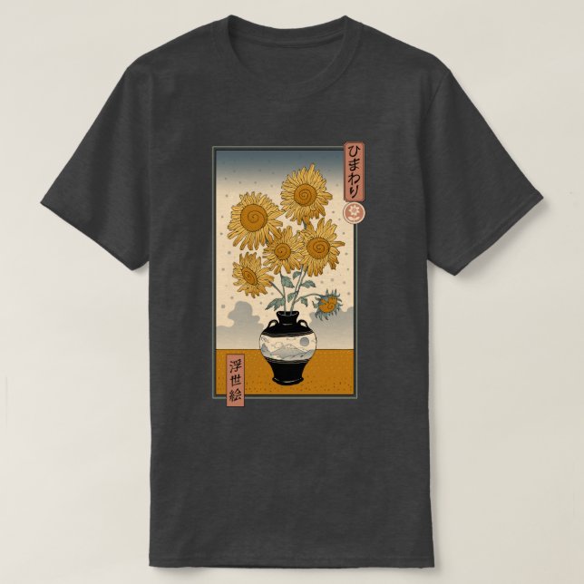 Camiseta Sunflower Ukiyoe (Frente do Design)