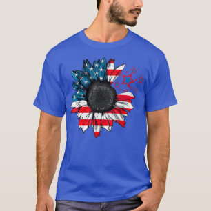 Camiseta Sunflower US american flag em 4 de julho