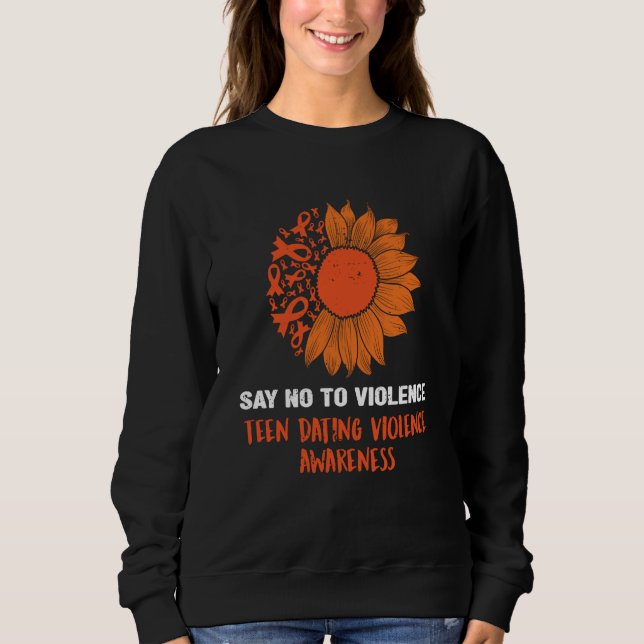 Camiseta sunflower We Wear orange teen dating violence Awar (Frente)