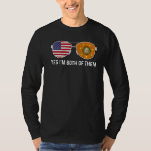 Camiseta Sunglass Cherokee American Flag Heritage