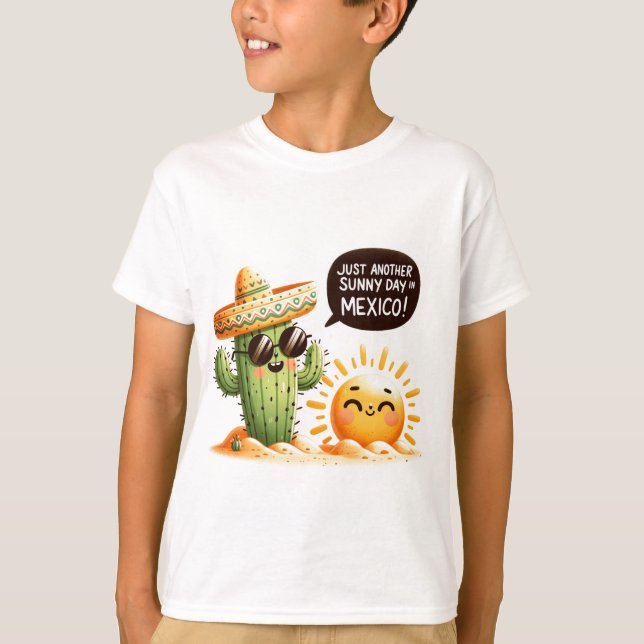 Camiseta Sunny Cactus Fiesta - Pensamento Mexicano Impressi (Frente)