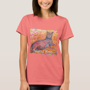 Camiseta sunny cobblestone cat Hora da ilha