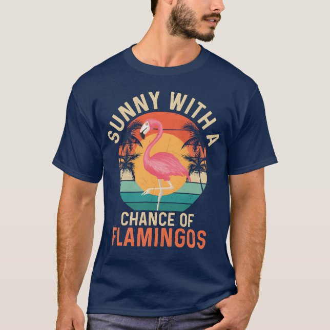Camiseta Sunny Com Possibilidade De Flamingos De Pássaro Ro (Frente)