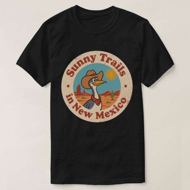 Camiseta Sunny Trails - Novo Trabalho de arte do Deserto do (Frente do Design)