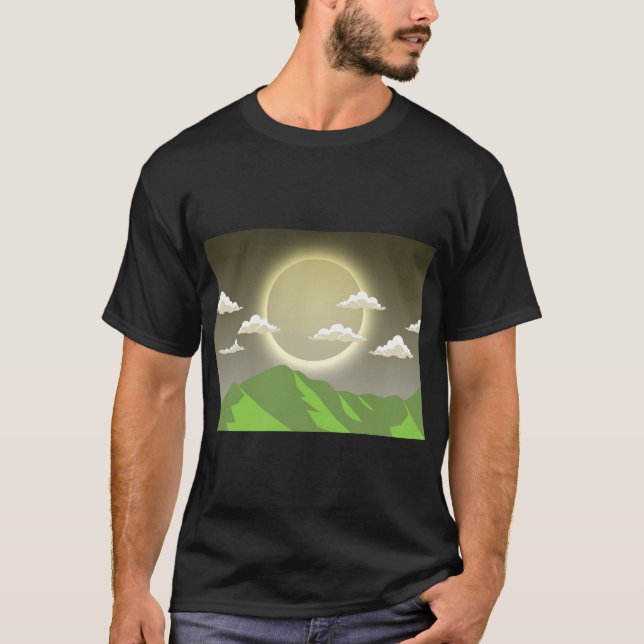 Camiseta Sunrise Sobre A Cena De Montanha (Frente)