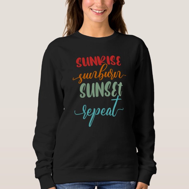 Camiseta Sunrise Sunburn Sunset Repeat Funny Jamaica Reggae (Frente)