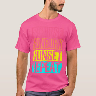 Camiseta Sunrise Sunset Repete Férias de Verão