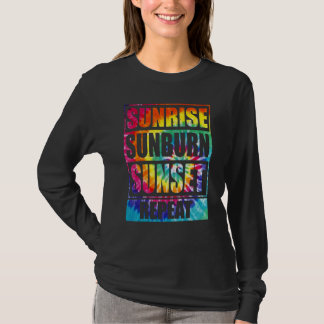 Camiseta Sunrise Sunset Repete Verão Vibes Tie Dye