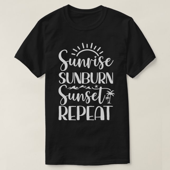 Camiseta Sunrise Sunset Repetindo Correspondência Família V (Frente do Design)