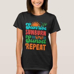 Camiseta Sunrise Sunset Repetir Férias de Verão