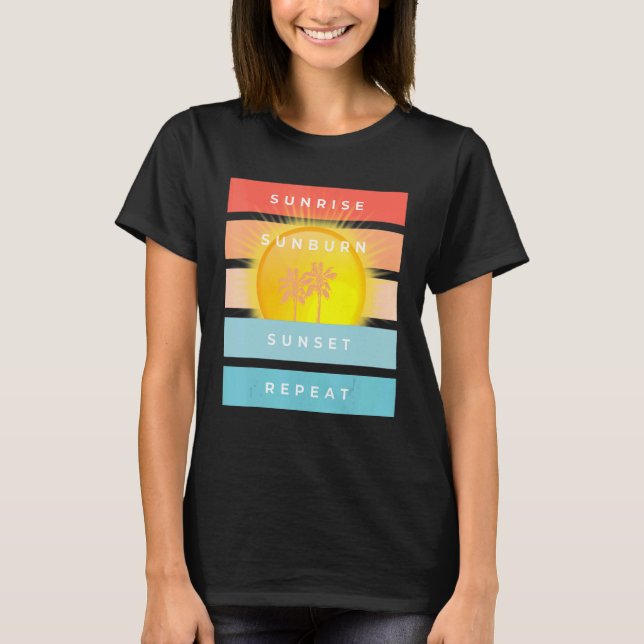 Camiseta Sunrise Sunset Repetir Praia (Frente)