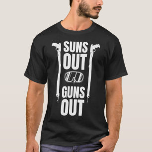 Camiseta Suns Out Guns Out Caça Submarina impressão Caça Es