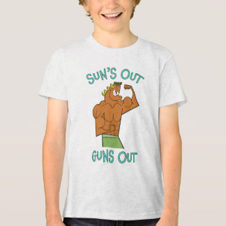 Camiseta Sun's Out Guns Out Cote Retro Cartoon Muscle Man
