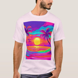 Camiseta Sunset Azul e Laranja