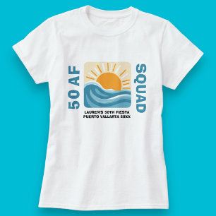 Camiseta Sunset Beach 50 AF Crew Cute Aniversário