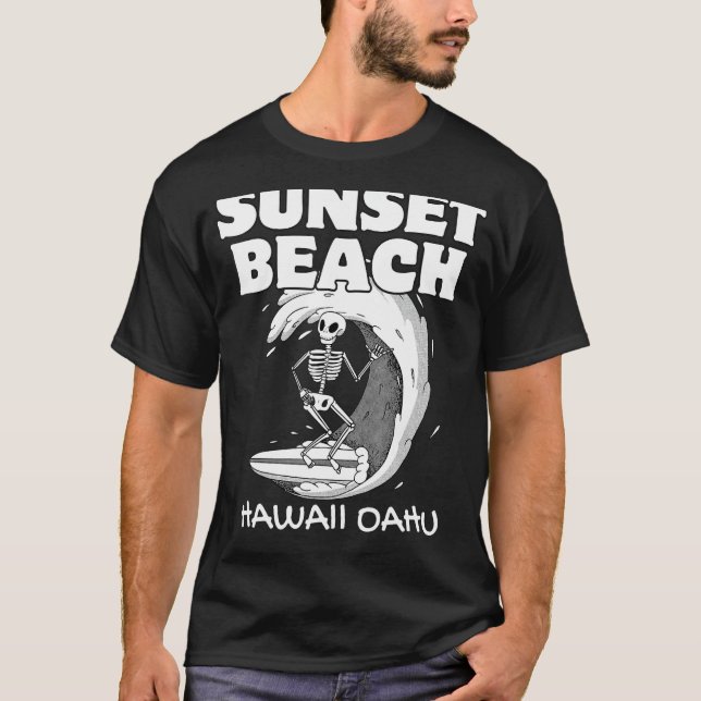 Camiseta SUNSET BEACH HAWAII Surf Vintage Surfing (Frente)